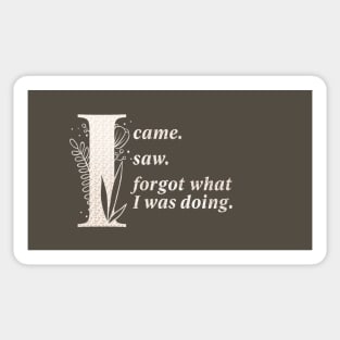 I came. I saw. I forgot. Again. Sticker